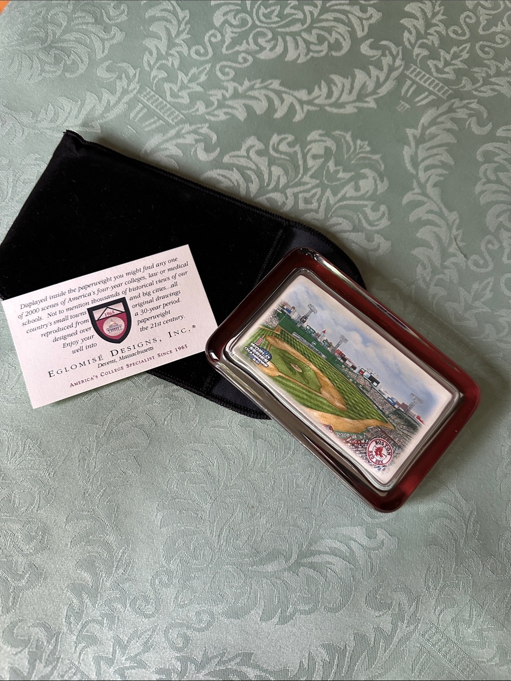 2004 glass paperweight with Fenway Park Baseball Stadium Insert⚾️
